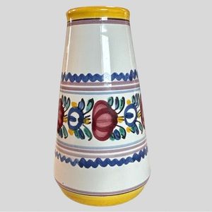 Pottery Vase Small Hand Painted Multi Colored Floral